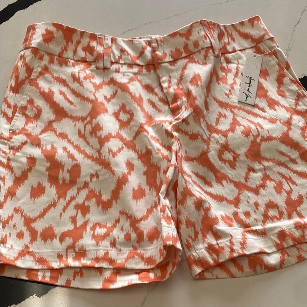 Stylish Orange and White Women's Shorts